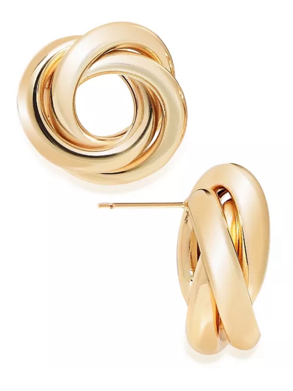 And Now This, Gold Plated Brass Interlocking Stud Earring - Picture 5 of 6